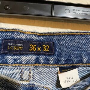 Vintage J.Crew Mens straight Jeans 36x32 Blue‎ Denim Button Fly USA Cotton JM112